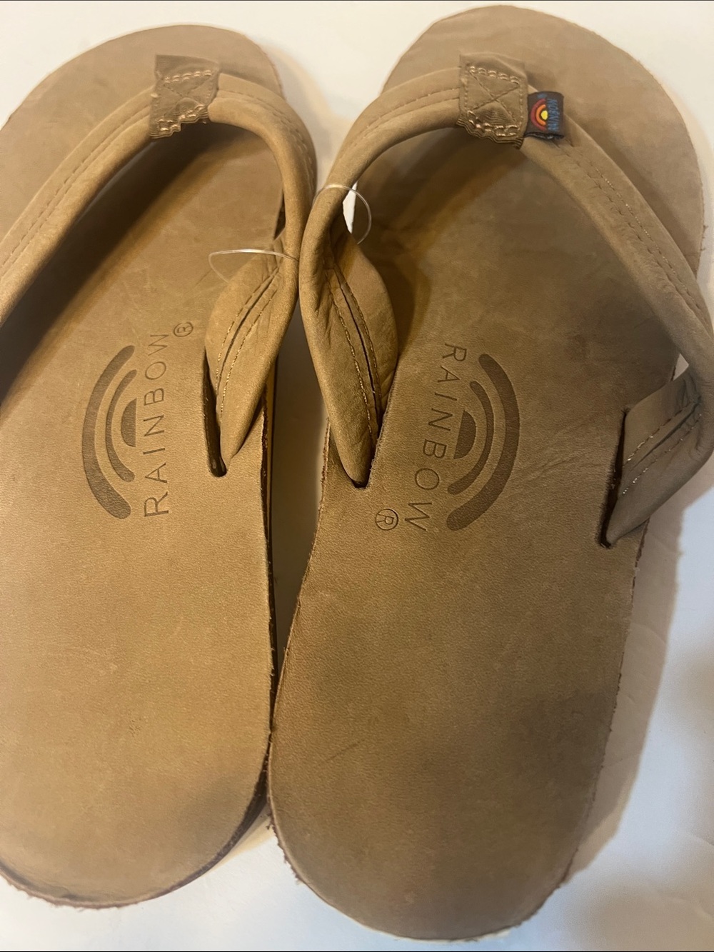 Rainbow Sandals Single Layer Tan Leather Flip Flops Sandals Women's xl 8.5-9.5 - Picture 11 of 13